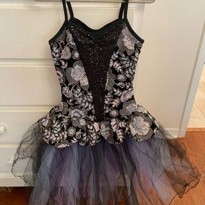 Wish Black and Purple Dance Costume with Sequined Bodice
